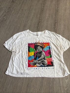 White Short Sleeve Graphic Tee with Colorful Crown Baby Motif